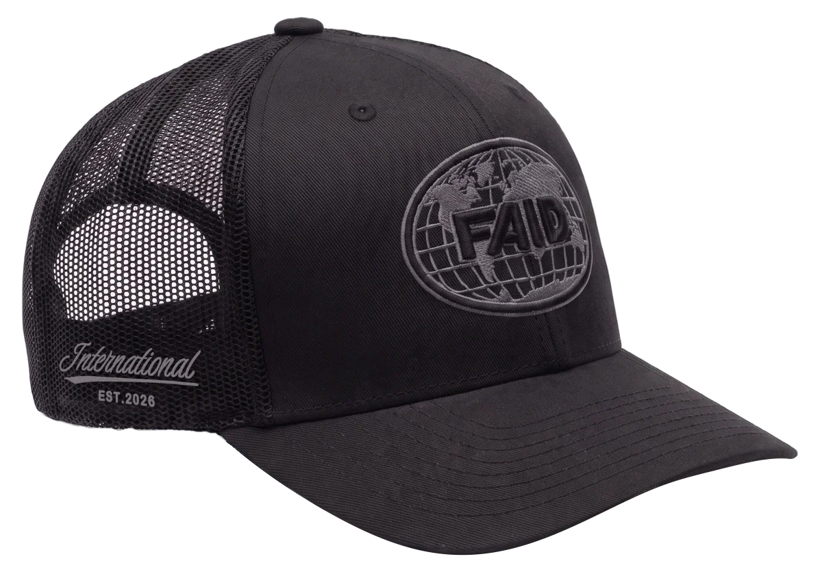 FAID Globe Trucker cap, All Black