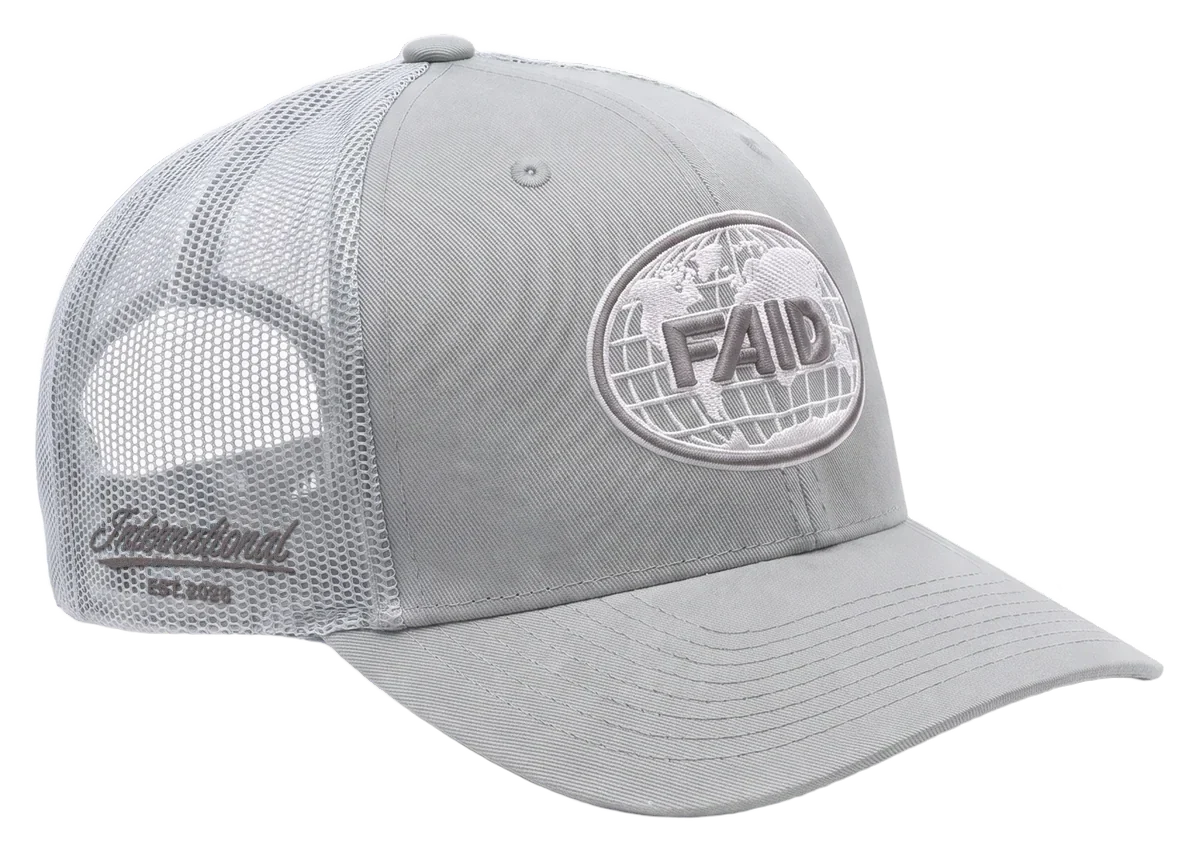 FAID Globe Trucker cap, Light Grey