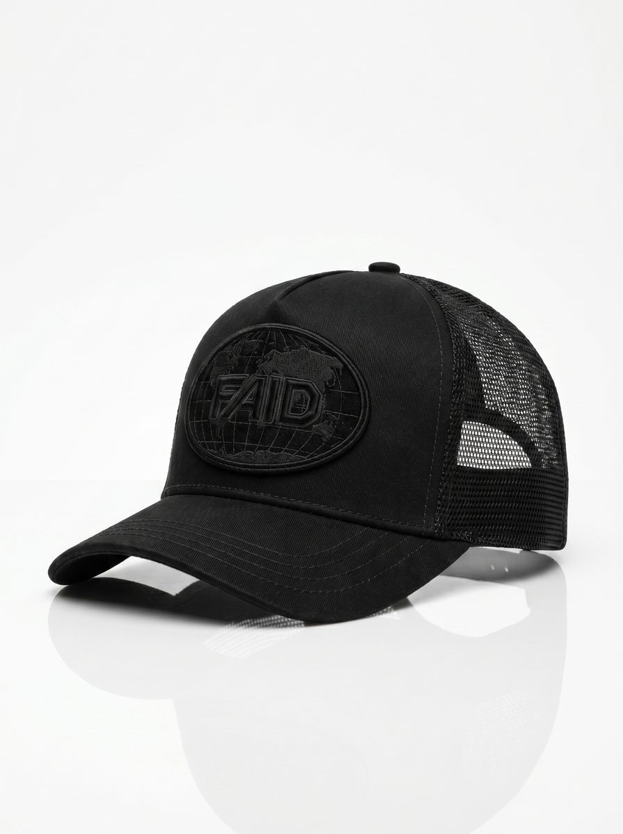 FAID cap, black with tonal black logo