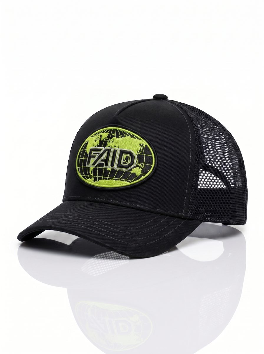 FAID cap, black with original neon logo